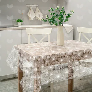 MALLONY Скатерть ПВХ Гибискус коллекция Ажур размер 110х132 см. 106448-SK