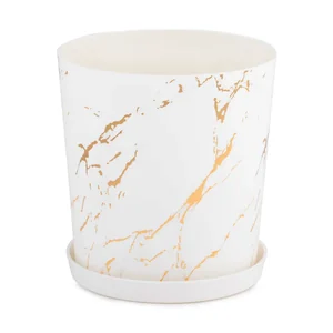 АЛЬТЕРНАТИВА Горшок цветочный 1,8л МРАМОР М8377