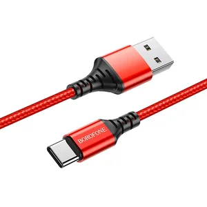 BOROFONE Кабель USB - Type-C BX54 Ultra bright 100см 2,4A (red) (133822)