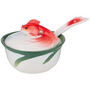 Lefard Икорница с ложечкой ЗОЛОТАЯ РЫБКА 10*10*9 см, 58-141