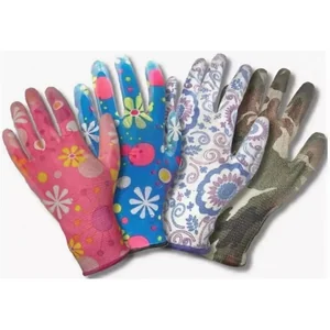 Перчатки нейлоновые с полиуританом Цветок 113820