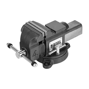 Denzel Тиски слесарные BVH-100, 100 мм, поворотные, стальная направляющая, с наковальней 18683