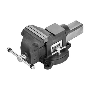 Denzel Тиски слесарные BVH-125, 125 мм, поворотные, стальная направляющая, с наковальней 18684