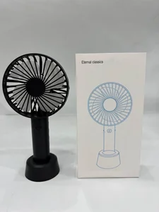 Ramozi Вентилятор мини ручной на подставке, 21 см d 10 см, зарядка от USB RA-9441 Черный