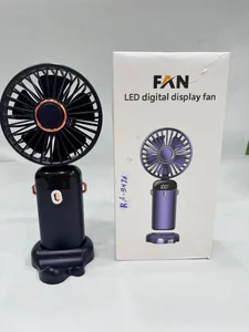 Ramozi Вентилятор мини ручной на подставке со шнурком, 19 см d 9 см, зарядка от USB RA-9436 Черный