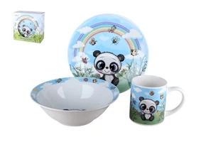 КОРАЛЛ Набор детский посуды Панда и бабочки TSET3PB
