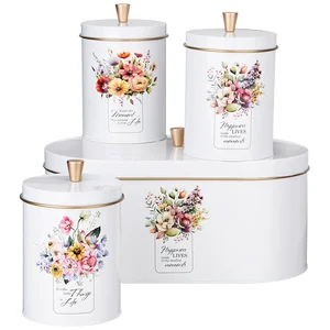 Lefard Набор Agness FLORAL MOOD 2 в 1 хлебница 34*20*18 см, банка для сыпучих 12*17,5 см 3 шт. 790-377