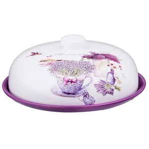 Lefard Блюдо для блинов с крышкой Agness ЛАВАНДОВАЯ ВЕСНА 23*10 см 358-1105