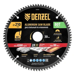 Denzel Пильный диск по алюминию ф210 х 30 мм, 80 зубьев 733787