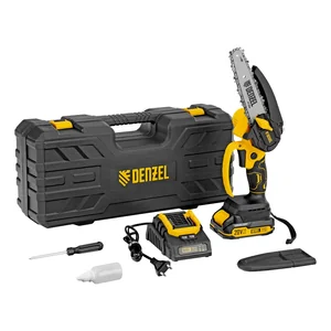 Denzel Цепная мини-пила аккумуляторная бесщет., CCS-150, шина 150 мм, Li-Ion, 20 В 58650