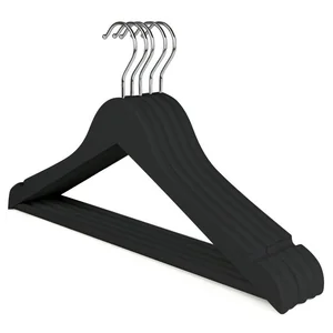 Mallony Набор вешалок деревянных с перекладиной, 5 шт, цвет черный 311381-SK