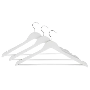 Mallony Набор вешалок деревянных с перекладиной, 3 шт, цвет белый 311387-SK