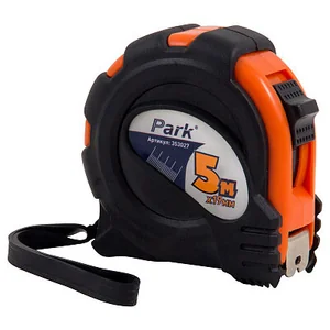 Park Рулетка с фиксатором, прорезиненный корпус, 5мx19мм 105973-SK
