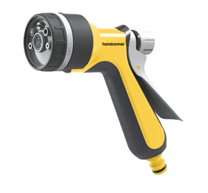 Hanskonner Пистолет д/полива 7 ФУНКЦИЙ + фитинг аквастоп, пласт, HK3015-25-7AS