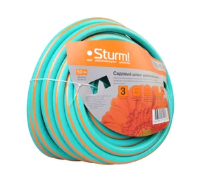 Sturm Шланг поливочный армированный, эластичный, 3х слойный, 1", 50 м, оранжево-мятный 3015-15-1-50