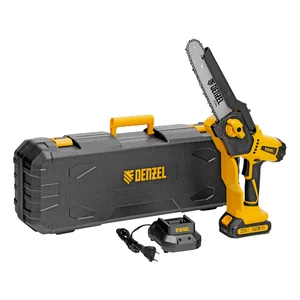Denzel Цепная мини-пила аккумуляторная бесщет., СCS-200BL, шина 200 мм, Li-Ion, 20 В 58653