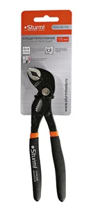 Sturm Клещи переставные, 175мм, кнопочный шарнир, зев 26мм, ПВХ рукоятки, 1020-06-175
