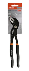 Sturm Клещи переставные, 250мм, кнопочный шарнир, зев 35мм, ПВХ рукоятки, 1020-06-250