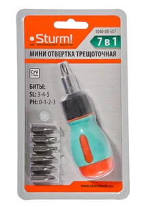 Sturm Отвертка трещоточная мини 7 в 1 1040-08-SS7