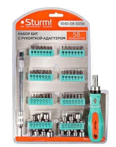 Sturm Отвертка с насадками, 58 предметов, мягкий чехол, CrV 1040-08-SS58