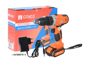 СОЮЗ Аккумуляторный шуруповерт ДШС-12-1-ПРОМО