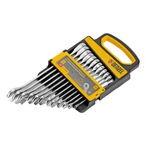 Denzel Набор ключей комбинированных трещоточных 6-19 мм, 12 шт., CrV, матовый хром 14722