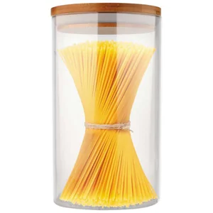 MALLONY Стеклянная банка для сыпучих продуктов с крышкой BAMBU, объем: 0,6 л 004450-SK