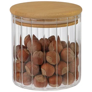 MALLONY Банка из рельефного стекла, AROMA RIVIERA, объём: 450 мл, с крышкой из бамбука 108278-SK