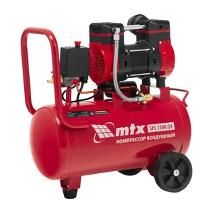 Matrix Компрессор безмасляный малошумный SPC 1500/24, 1500 Вт, ресивер 24 л, 260 л/мин 58139