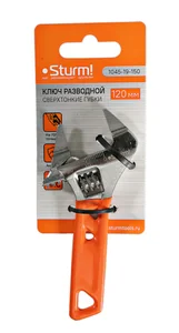 Sturm Разводной ключ с супер тонкими губками, 120 мм,зев24мм, хромированный, 1045-19-150