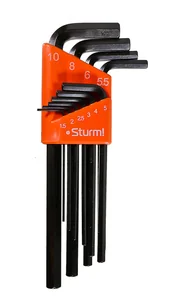 Sturm Набор шестигранных ключей 1, 5-10 мм, CrV, 10 шт, оксидированное покрытие 1045-04-10x10