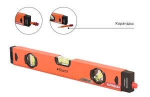 Sturm Уровень с карандашом 400 мм,магнитный,3 глазка,1мм/м,серия Кулибин, 2015-09-400