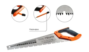 Sturm Ножовка для мокр. дерева, с карандашом,400мм,7-8TPI,3D, серия Кулибин, 1060-12-4007