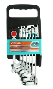 Sturm Набор ключей комбинированных, трещоточных шарнирных 7 шт 1045-04-S2