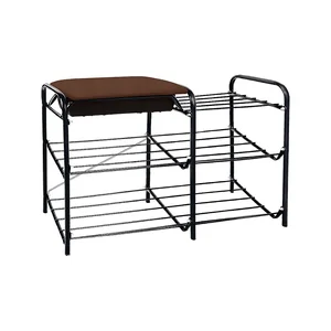 InHome Этажерка ЭТИ4/Ч черный/коричневый