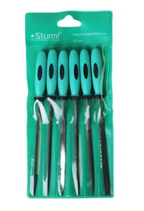 Sturm Набор надфилей 6 шт, обрезиненная рукоятка, PROMO 1051-01-140SP