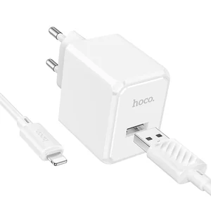 Hoco СЗУ 1USB 2.1A для Lightning 8-pin CS11A 1м (White)