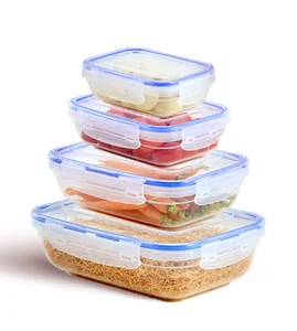 DD STYLE Воздухонепроницаемый прямоугольный контейнер Набор 4шт (310,565,975,1675 мл) 30474