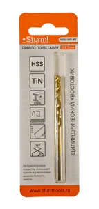 Sturm Сверло по металлу 4,5х80 мм, сталь HSS, нитридтитан., 118° ,блистер 1 шт 1055-045-80