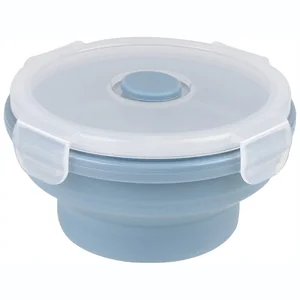 MALLONY Контейнер складной силиконовый круглый MIGLIORE, синий (300 мл, PP, силикон) 108258-SK