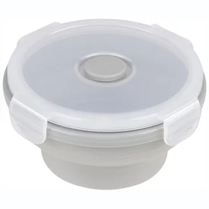 MALLONY Контейнер складной силиконовый круглый MIGLIORE, серый (300 мл, PP, силикон) 108259-SK