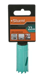 Sturm Коронка биметаллическая, 22 мм, 1/2", 1090-04-BI-22