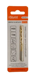 Sturm Сверло по металлу 4,2х75 мм, сталь HSS, нитридтитан., 118° ,блистер 1 шт 1055-042-75