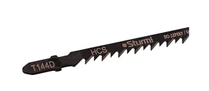 Sturm Пилка для лобзика по дереву T144D, 1 шт, 100х75мм, шаг зуба 4мм, быстрый прямой рез, HCS 5250303