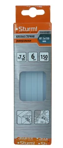 Sturm Клеевые стержни для пистолета, 7,5х150мм, 6 шт, прозрачные, 7010-05-06S