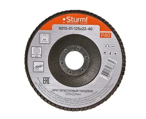 Sturm Круг зачистной, лепестковый, 125х22мм, Р40, 9010-01-125x22-40