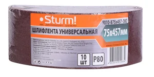 Sturm Шлифлента, 75x457мм, Р80, 10 шт, 9010-B75x457-080