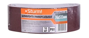 Sturm Шлифлента, 76x533мм, Р80, 10 шт, 9010-B76x533-080