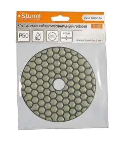 Sturm Алмазный гибкий шлифовальный круг, 100 мм, P50, сухое шлиф., 1 шт. 9012-D100-50