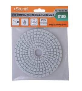 Sturm Алмазный гибкий шлифовальный круг, 100 мм, P100, мокрое шлиф., 1 шт. 9012-W100-100